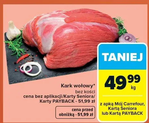 Kark wołowy bez kości promocja w Carrefour