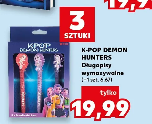 Długopisy wymazywalne K-Pop Demon Hunters 3-pak promocja w Kaufland