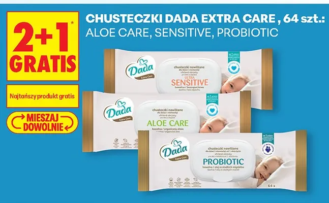 Chusteczki Dada Extra Care promocja w Biedronka