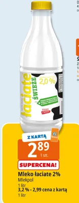 Mleko łaciate 2% Mlekpol promocja w Leclerc