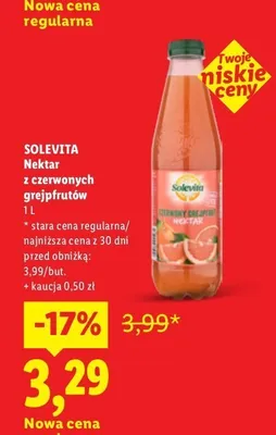 Nektar z czerwonych grejpfrutów Solevita promocja w Lidl