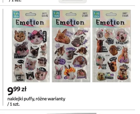 Naklejki puffy Toys Inn Emotion promocja w Empik