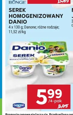 Serek homogenizowany Danio 4-pak promocja w Stokrotka