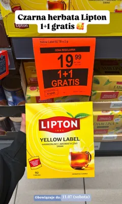 Herbata czarna Lipton Yellow Label promocja w Aldi