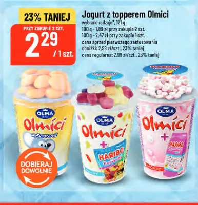 Jogurt z topperem Olma Olmíci Piškotíci promocja w POLOmarket
