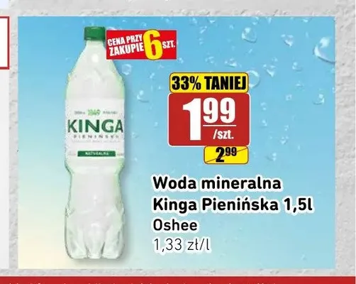 Woda mineralna Kinga Pienińska promocja w API Market