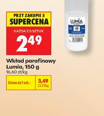 Wkład parafinowy Lumia promocja w Biedronka