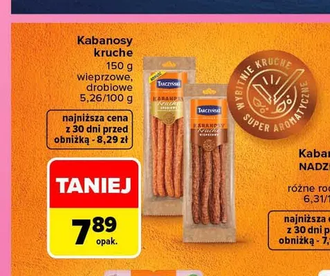 Kabanosy kruche drobiowe Tarczyński promocja w Carrefour