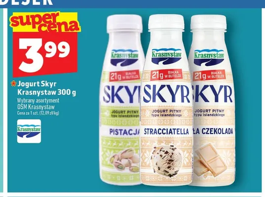 Jogurt pitny Skyr Krasnystaw pistacja promocja w TOPAZ