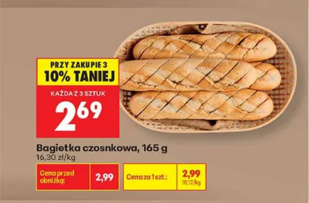 Bagietka czosnkowa promocja w Biedronka