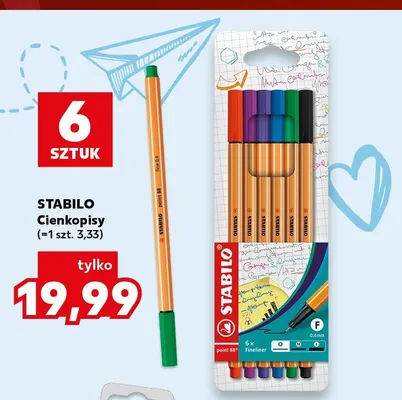 Cienkopisy STABILO 6-pak promocja w Kaufland