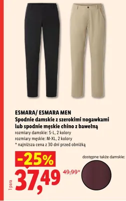 Spodnie męskie chino z bawełną promocja w Lidl