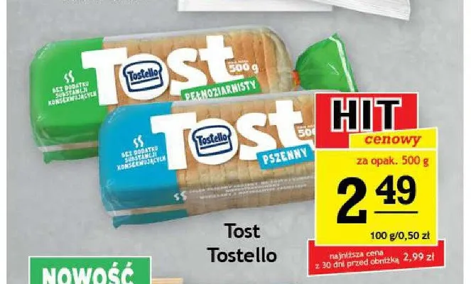 Chleb tostowy pełnoziarnisty Tostello promocja w Gram Market