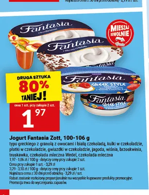 Jogurt Fantasia typu greckiego z granolą z owocami i białą czekoladą Danone promocja w Twój Market