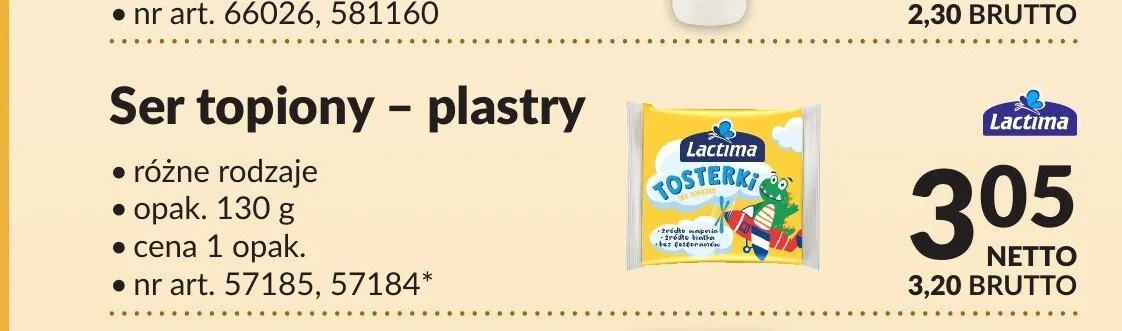 Ser topiony plastry Lactima promocja w Makro