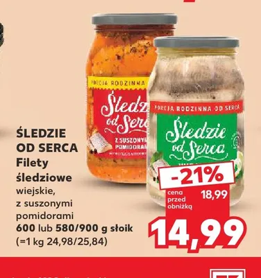 Filety śledziowe wiejskie Śledzie od Serca promocja w Kaufland