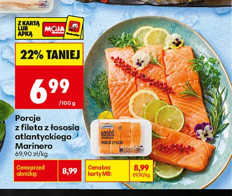 Porcje z fileta z łososia atlantyckiego Marinero promocja w Biedronka
