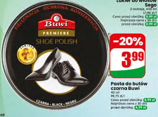 Pasta do butów czarna promocja w Dino