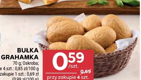 Bułka grahamka Oskroba promocja w Stokrotka