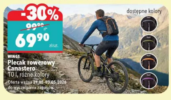 Plecak rowerowy canastero 10 l, różne kolory promocja w Biedronka