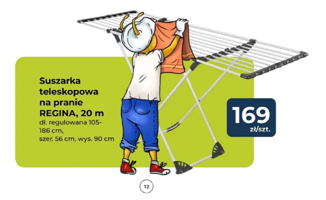 Suszarka teleskopowa na pranie REGINA, 20 m promocja w PSB Mrówka