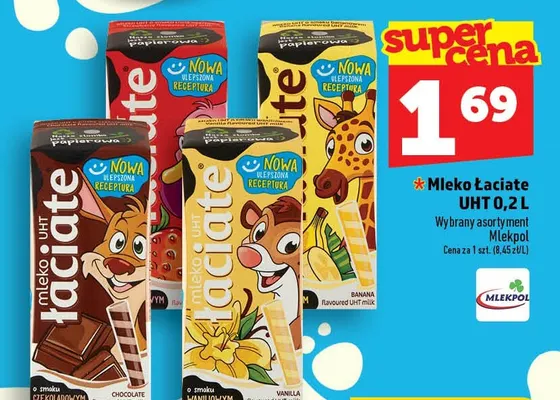 Mleko UHT o smaku waniliowym Łaciate promocja w TOPAZ