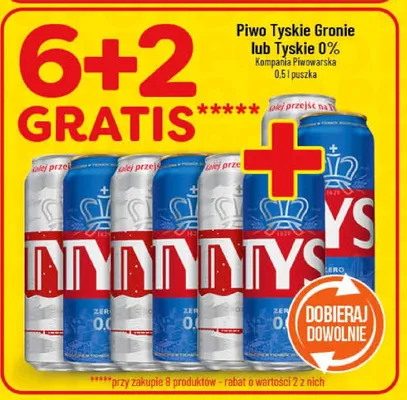 Piwo Tyskie Gronie lub Tyskie 0% promocja w POLOmarket