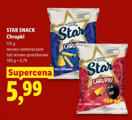 Chrupki Star Snack serowo-pomidorowe promocja w Lidl