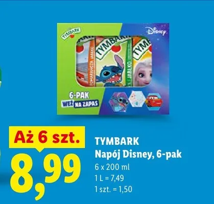 Napój Disney 6-pak Tymbark promocja w Lidl