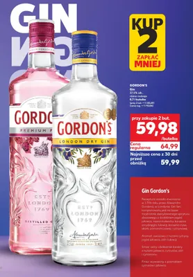 Gin 37.5% alk. różne rodzaje promocja w Kaufland