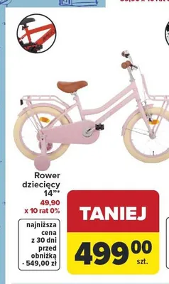 Rower dziecięcy 14" promocja w Carrefour