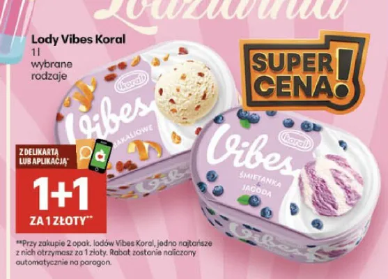 Lody Vibes Koral promocja w Delikatesy Centrum