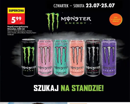 Napój energetyczny Monster Ultra Black promocja w Biedronka