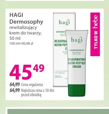Rewitalizujący krem do twarzy Dermosophy Hagi promocja w Hebe