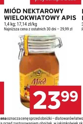 Miód nektarowy wielokwiatowy Apis promocja w Stokrotka