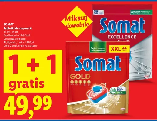 Tabletki do zmywarki Excellence 4 w 1 lub Gold promocja w Lidl