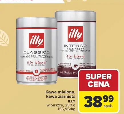 Kawa mielona, kawa ziarnista w puszce promocja w Carrefour
