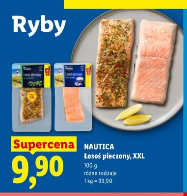 Łosoś pieczony klasyczny Nautica XXL promocja w Lidl