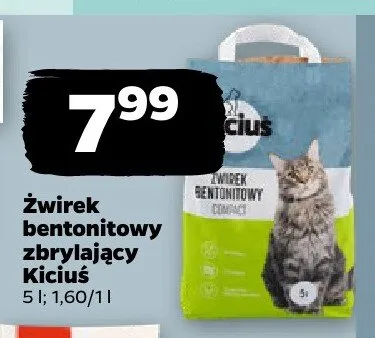 Żwirek bentonitowy zbrylający promocja w Netto