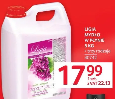 Mydło Ligia w płynie 5 kg promocja w Selgros