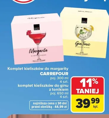 Komplet kieliszków do ginu z tonikiem Carrefour promocja w Carrefour Market
