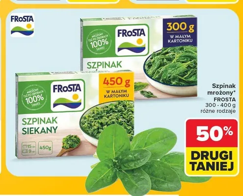 Szpinak mrożony siekany Frosta promocja w Carrefour Market