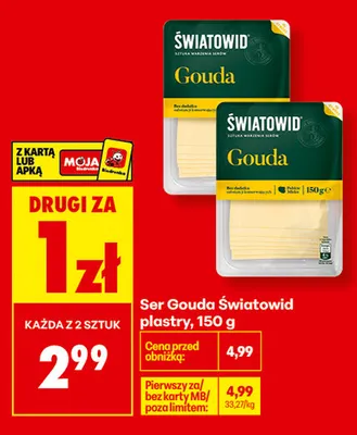 Ser gouda w plastrach Światowid promocja w Biedronka