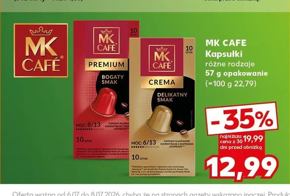 Kapsułki do kawy MK Cafe Premium Bogaty Smak promocja w Kaufland