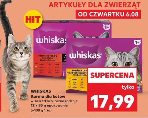Karma dla kotów Whiskas w saszetkach różne rodzaje promocja w Kaufland