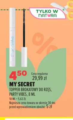 Topper brokatowy do rzęs My Secret Party Vibes promocja w Drogerie Natura