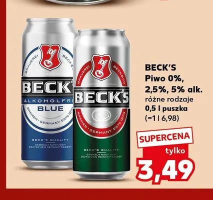 Piwo bezalkoholowe Beck's Blue promocja w Kaufland