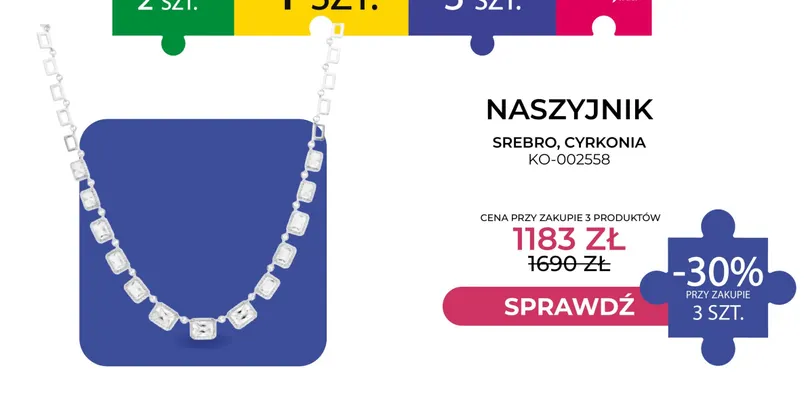 Naszyjnik srebro cyrkonia Briju KO-002558 promocja w Briju