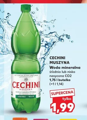 Woda mineralna nisko nasycona CO2 Cechini Muszyna promocja w Kaufland