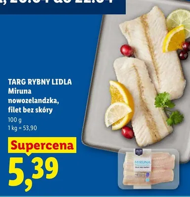 Miruna nowozelandzka filet bez skóry Targ Rybny Lidla promocja w Lidl